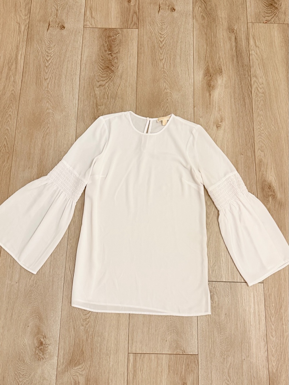 Michael Kors White Bell-Sleeve Tunic Top
